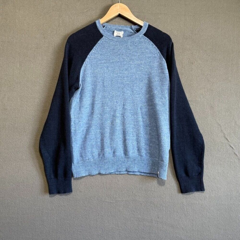 Lucky Brand Mens Medium Thermal Crew Neck Pullover Knit Long Sleeve Shirt Blue